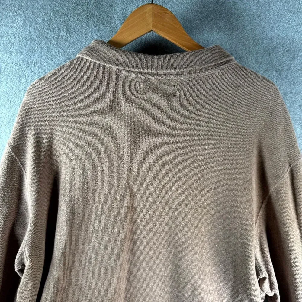 Vintage Polo Ralph Lauren Sweatshirt Men's 2XL Light Brown 1/4 Zip Long‎ Sleeve